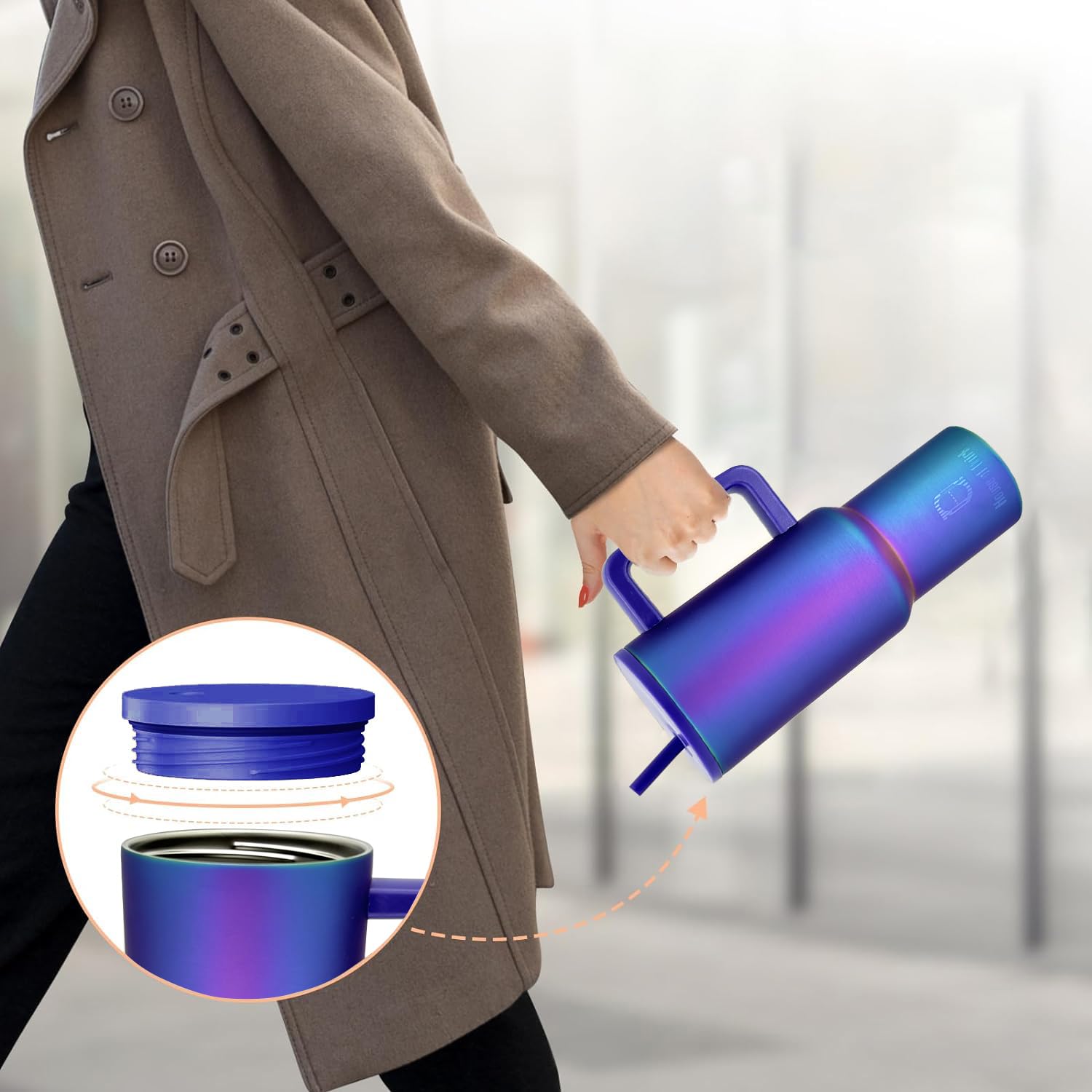 Stainless Steel Water Tumbler 1200ML – Hot & Cold Use